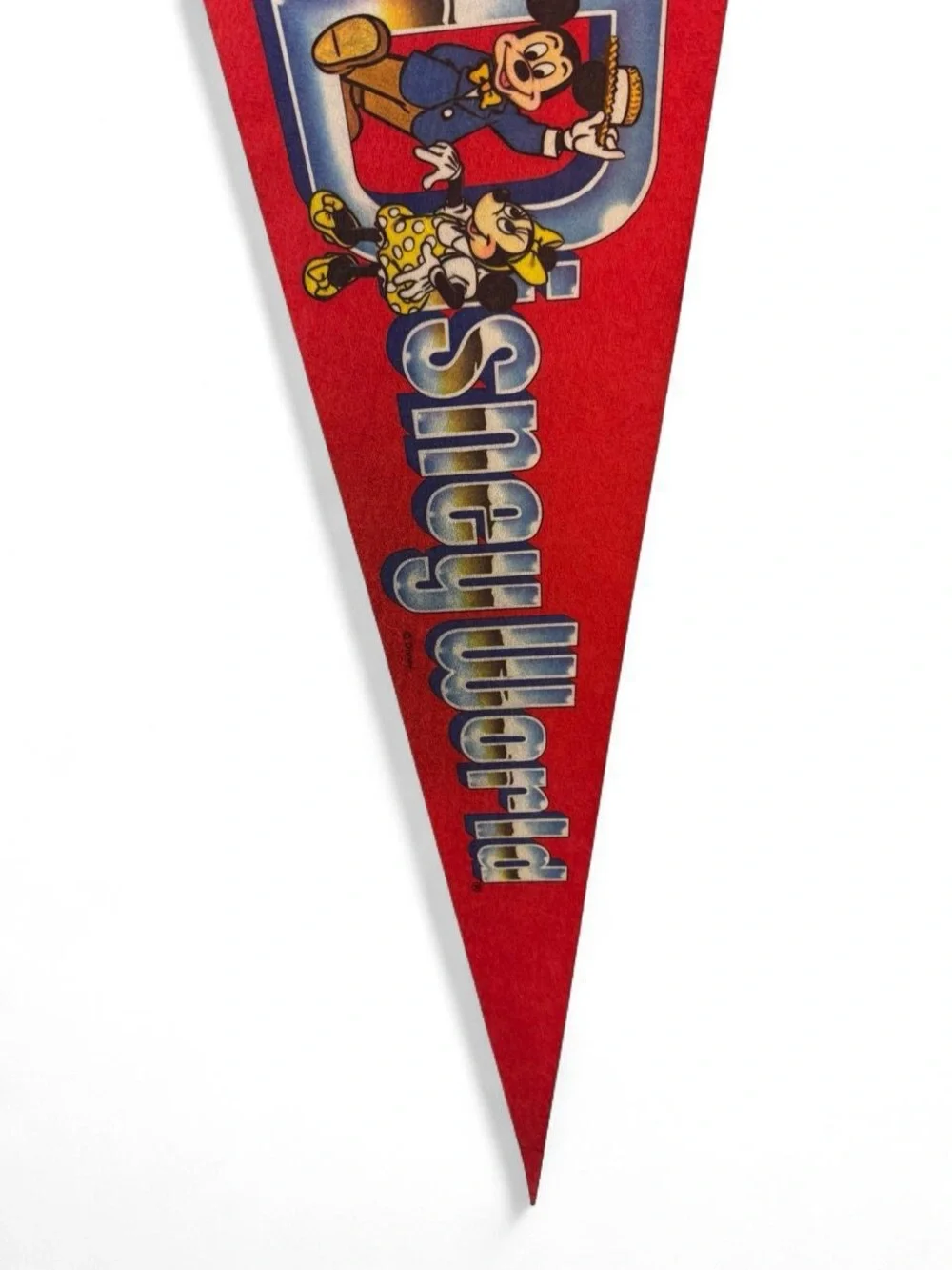 Vintage Walt Disney World Mickey & Friends Felt Pennant Flag 30.5”